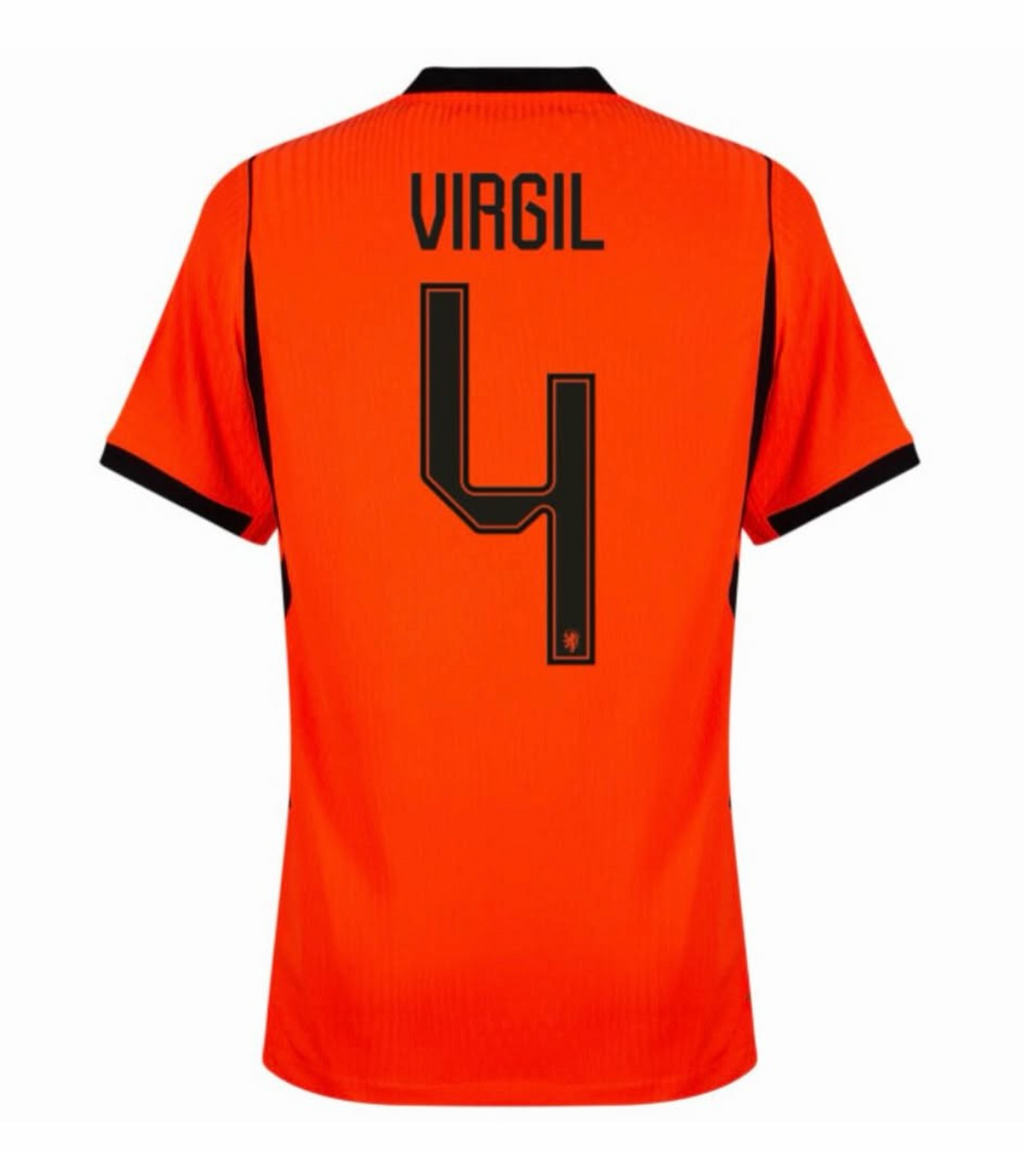 Netherlands Van Dijk #4 Orange Jersey