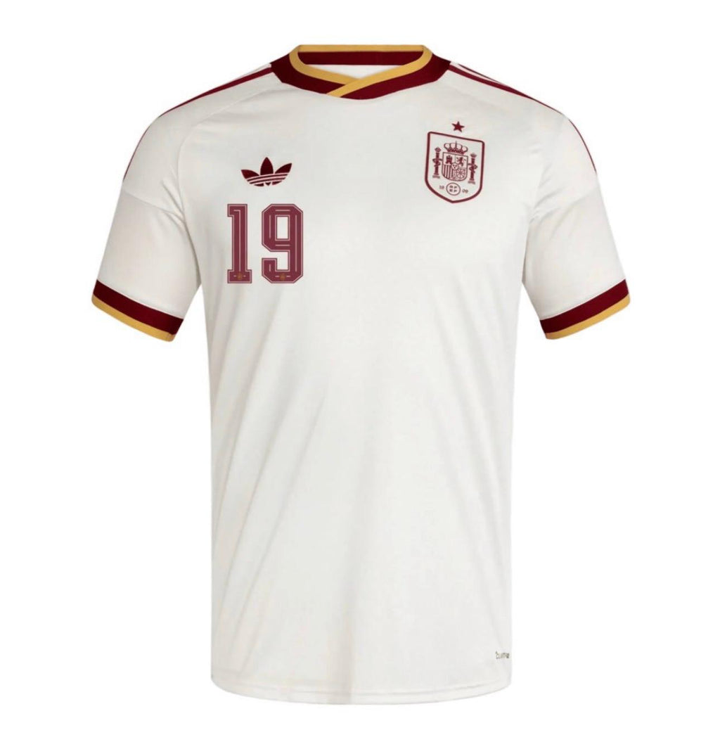 Spain Yamal #19 White Jersey