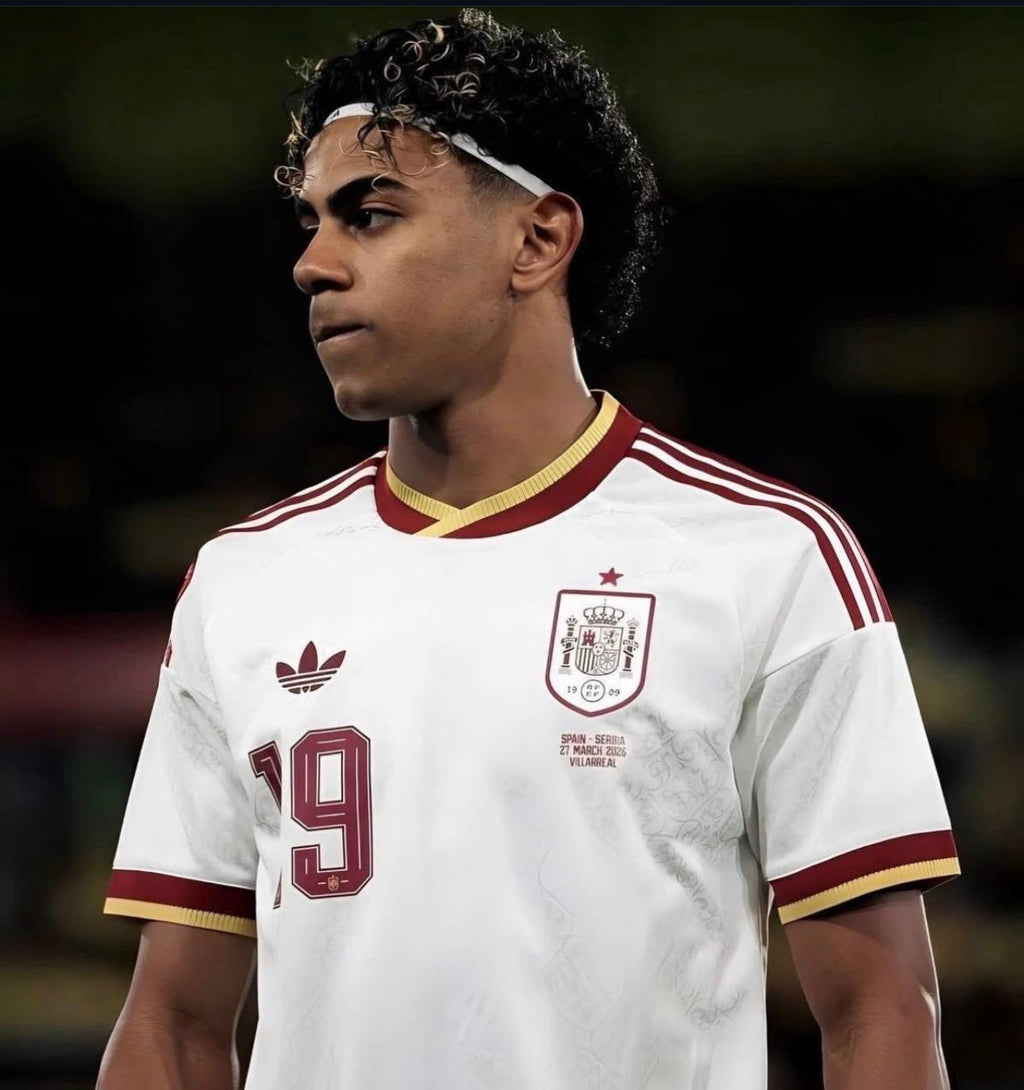 Spain Yamal #19 White Jersey