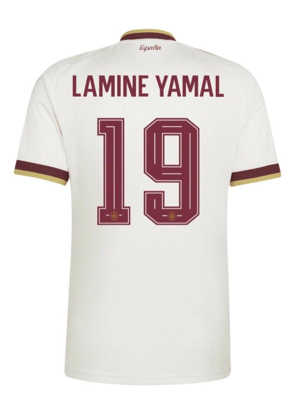 Spain Yamal #19 White Jersey