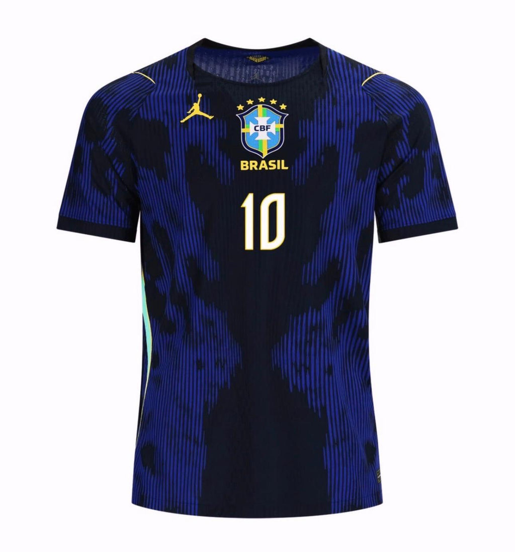 Brazil Neymar Jr #10 Navy Jersey