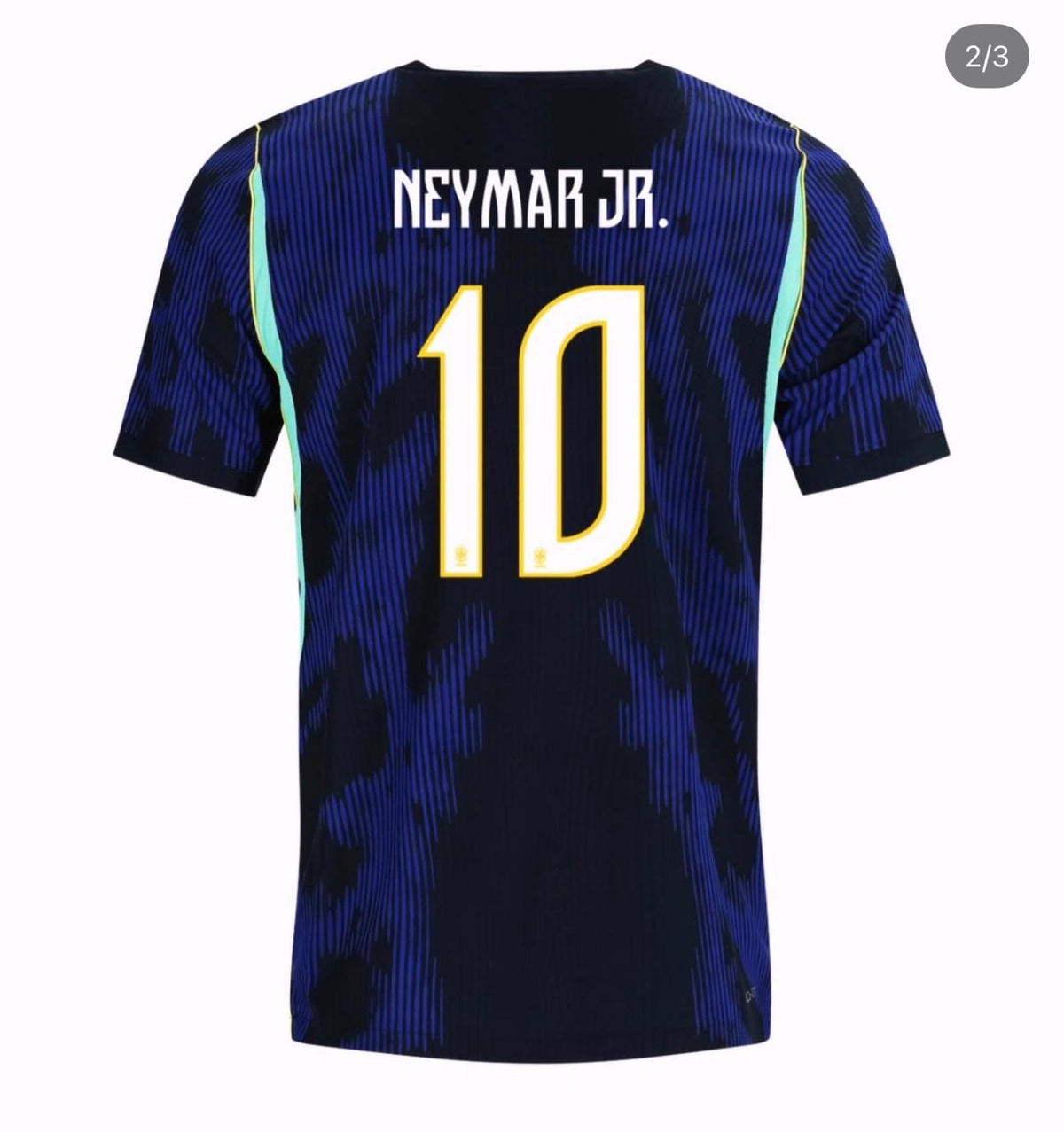 Brazil Neymar Jr #10 Navy Jersey