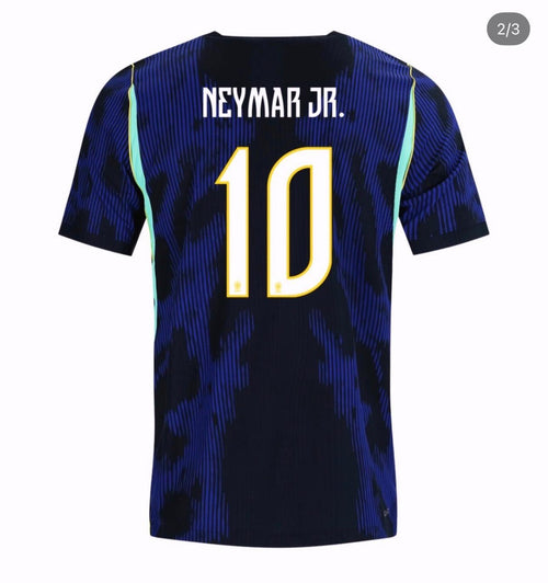 Brazil Neymar Jr #10 Navy Jersey