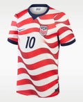 USA Pulisic #10 Red White Stripe Jersey