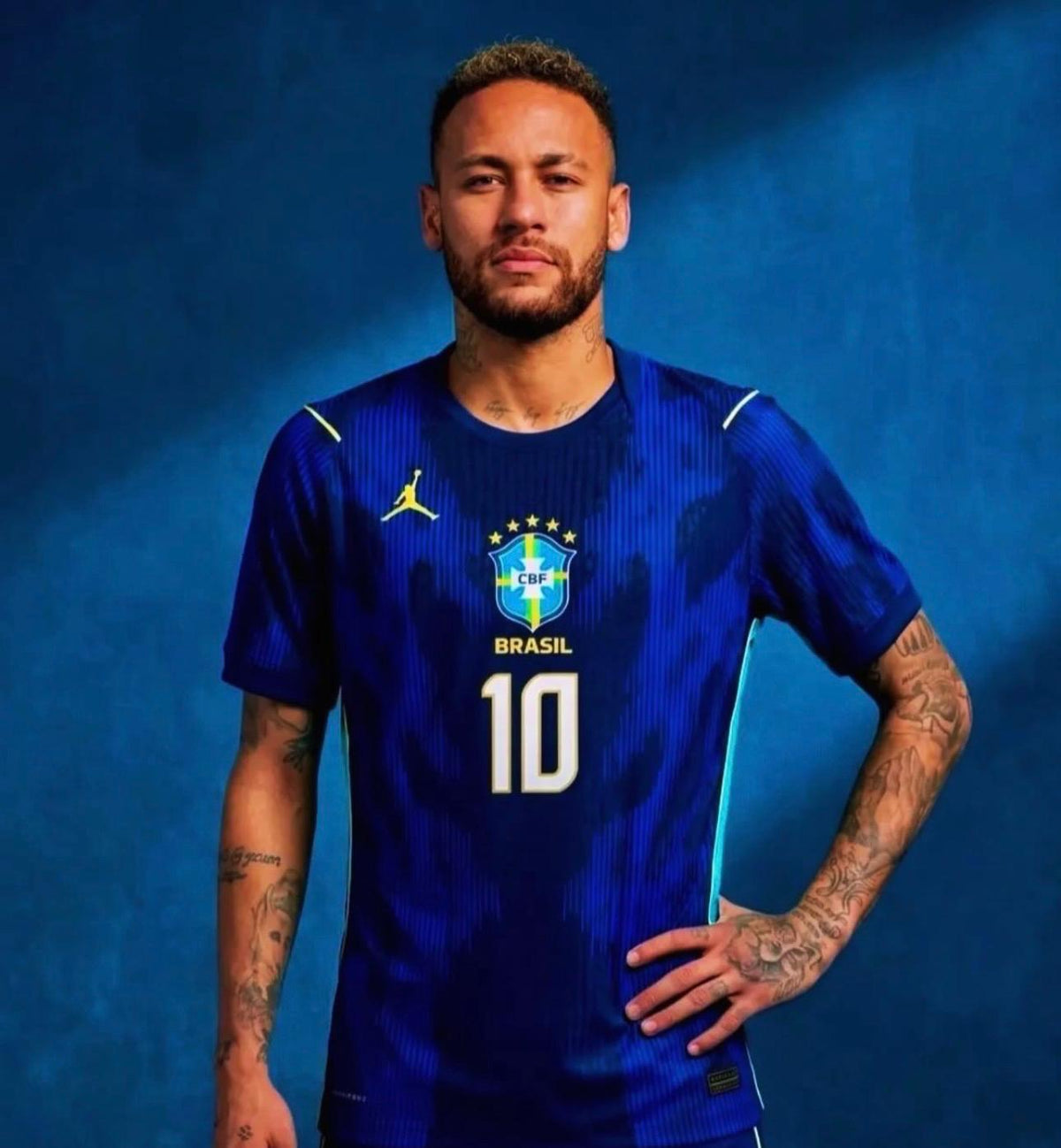 Brazil Neymar Jr #10 Navy Jersey