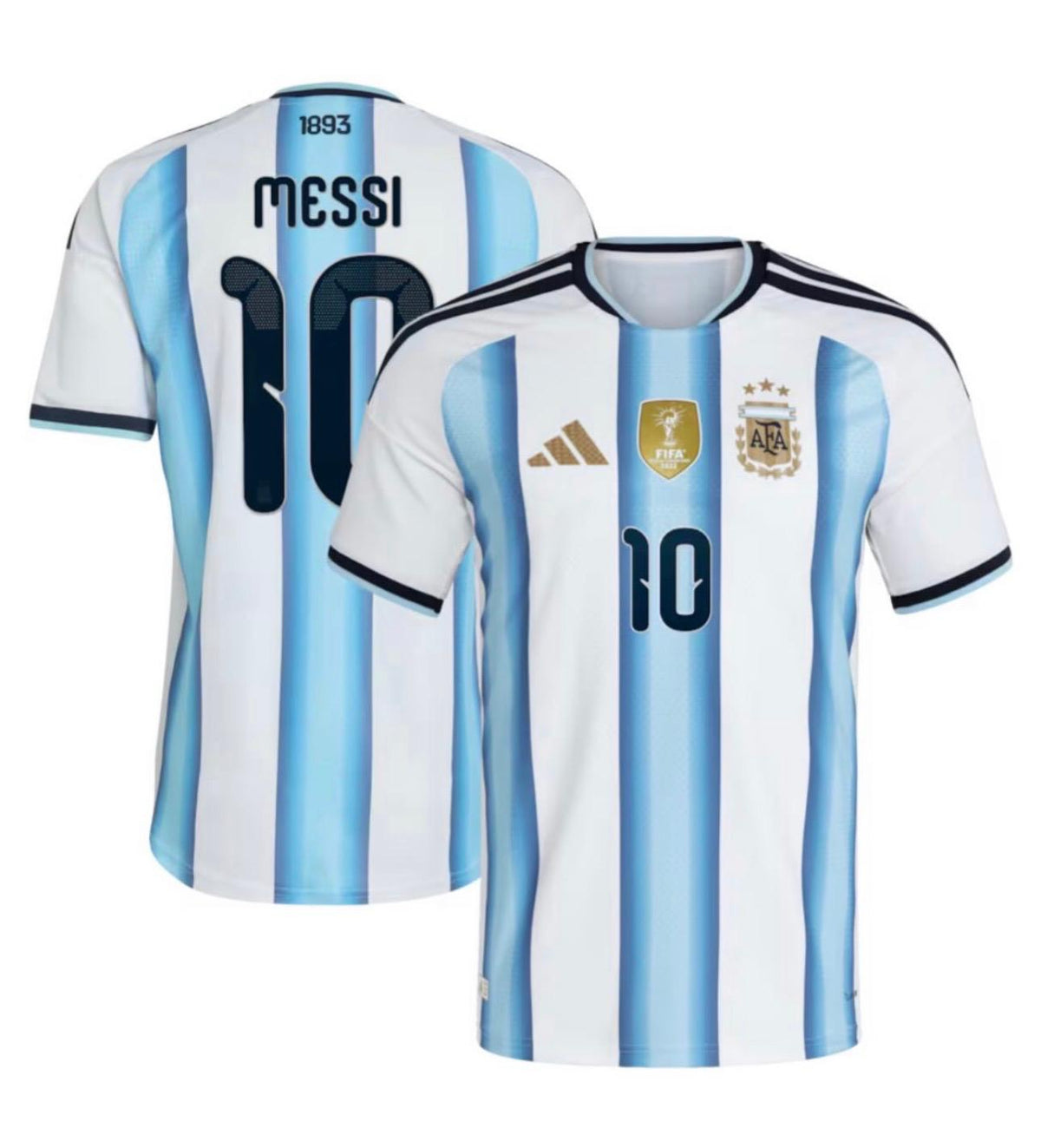 Argentina Messi #10 White Jersey